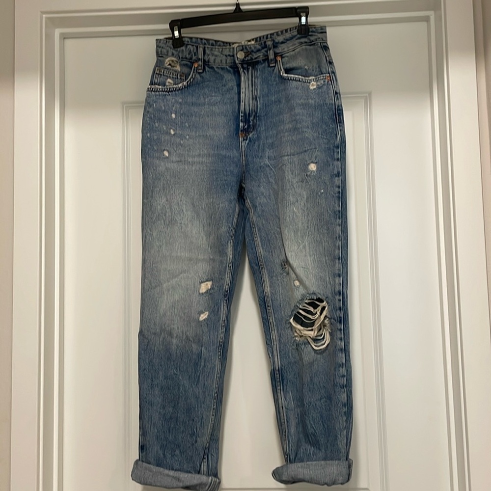 Free People Distressed Boyfriend Jean